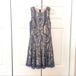 Blue Lace Layered Skin Tone Dress Charlotte Russe